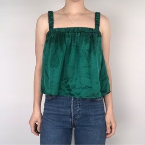 NWT Nation LTD Rivka Babydoll Square-neck Tank Emerald Green Size M